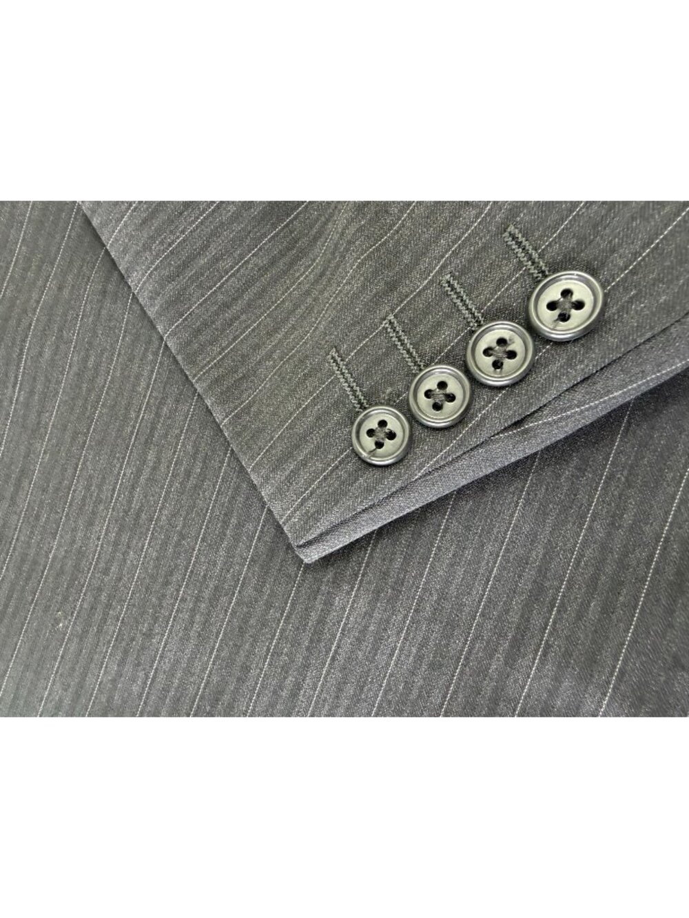 Jack Victor Lanza 2 Piece Suit Pinstripe 44L Charcoal Ventless 36X30 Pleated